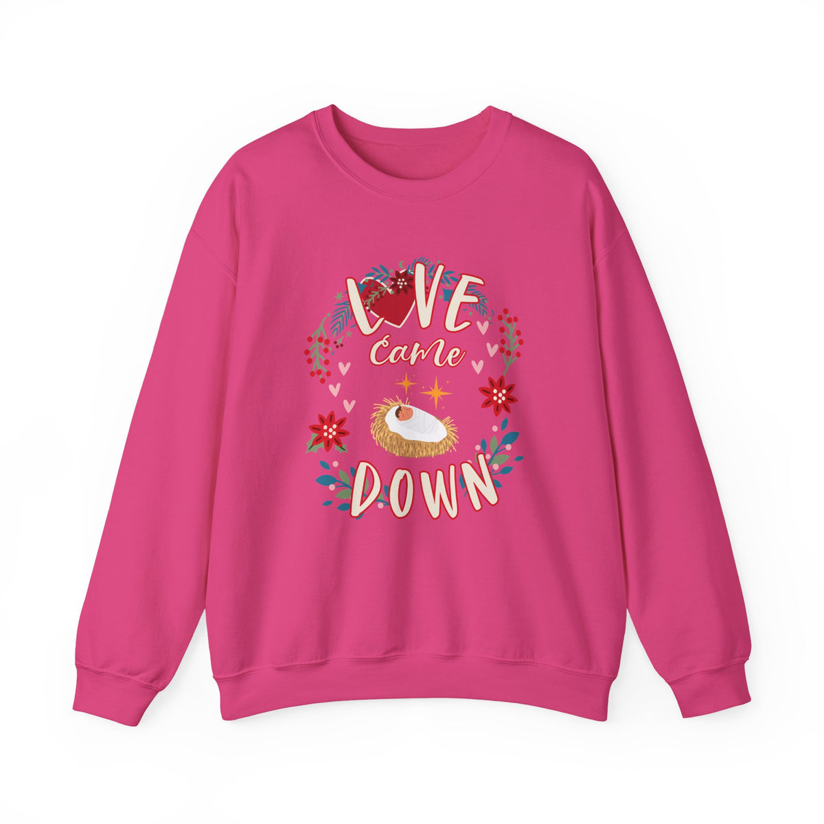 Love Came Down Christmas Season Crewneck Unisex Sweatshirt