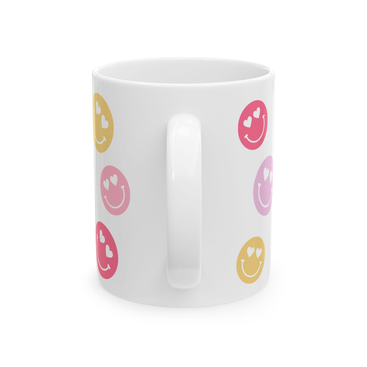 Heart Eyes Smiley Face — Cute Pastel Coffee Cup (11oz, 15oz)