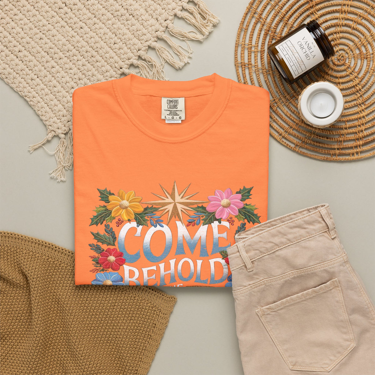 Come & Behold the Newborn King Christmas T-Shirt Christian Graphic Tee
