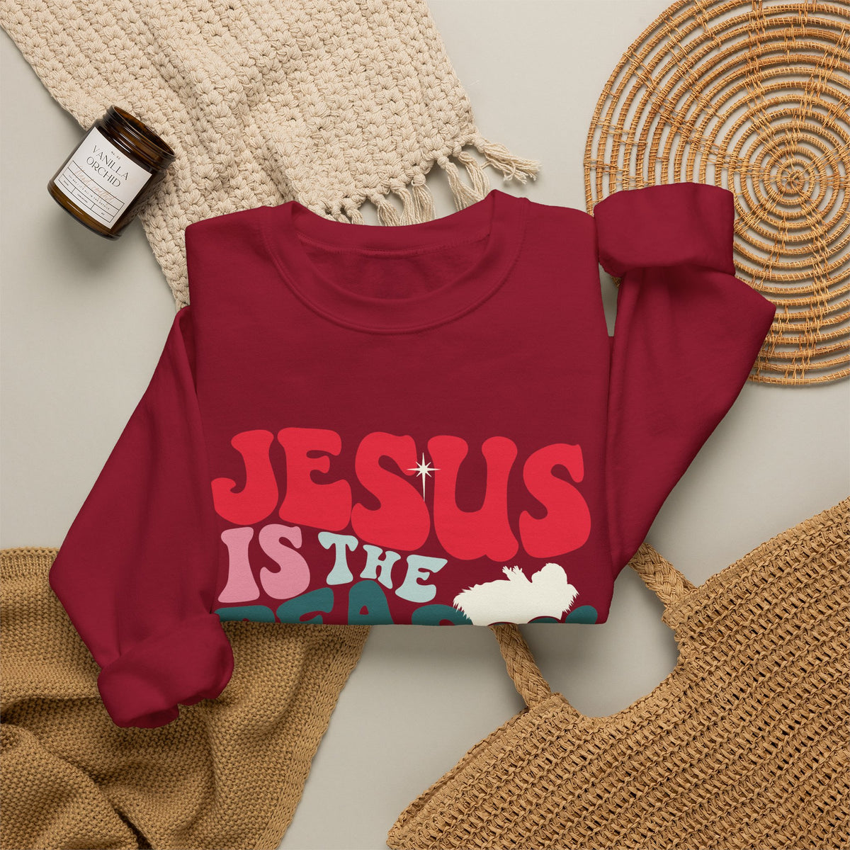 Jesus is the Reason Christmas Season Crewneck Unisex Sweatshirt