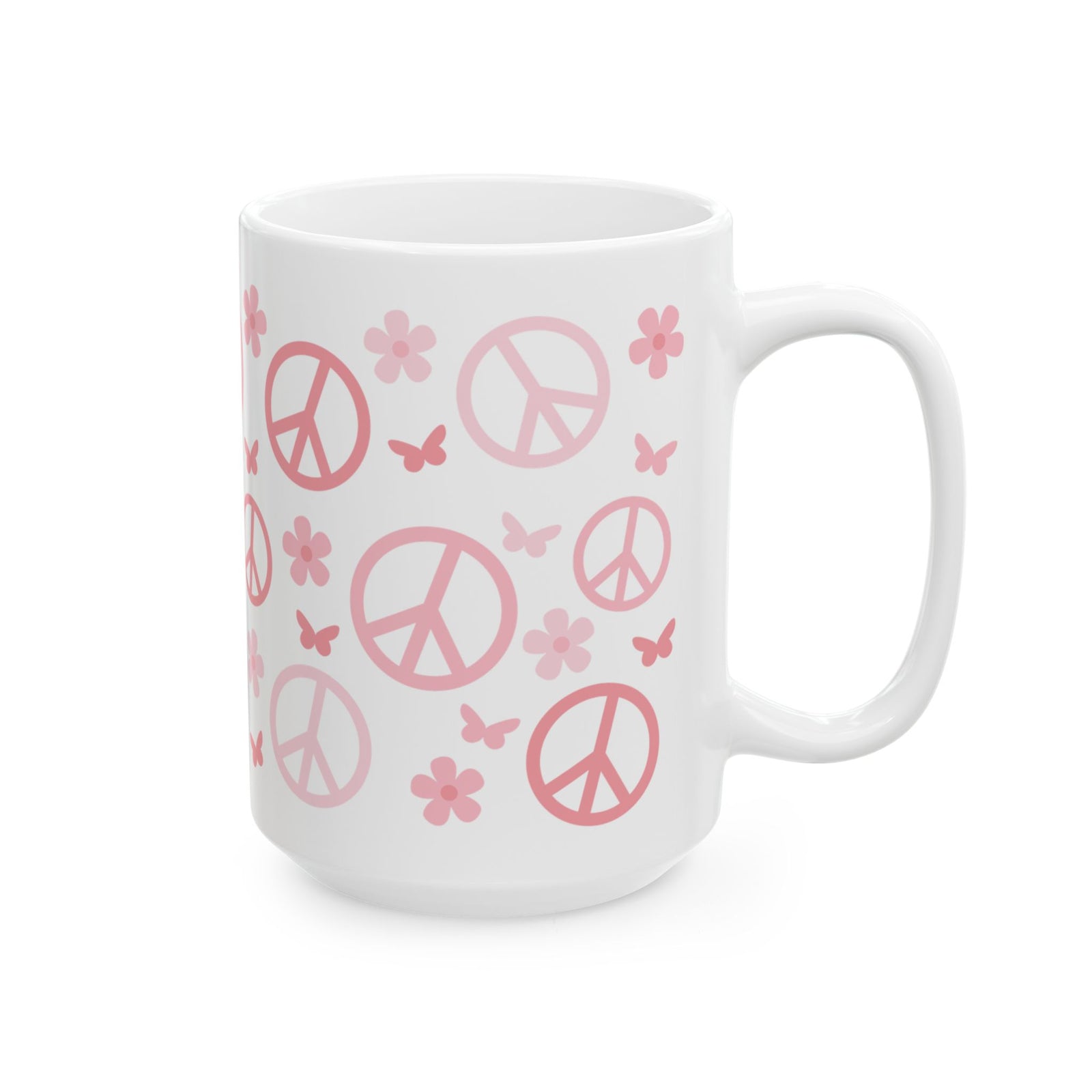 Boho Peace Cute Ceramic Mug Coffee Cup (11oz & 15oz)
