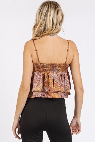 Mittoshop Paisley Patchwork Print Satin Ruffle Crop Cami - Sydney So Sweet
