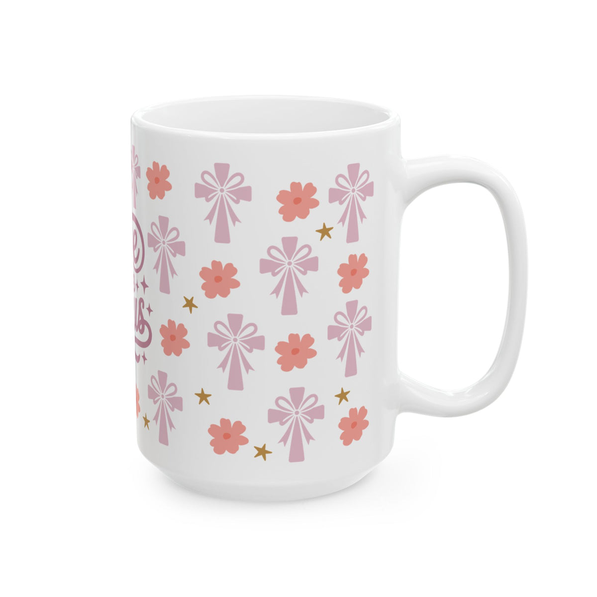 Love Like Jesus Floral Cute Ceramic Mug Coffee Cup (11oz & 15oz)