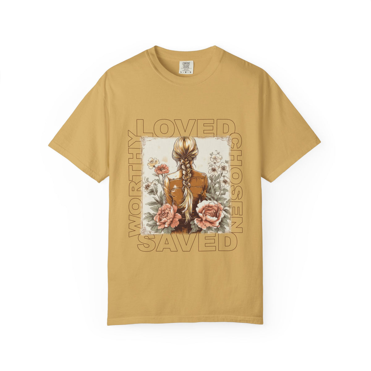 Loved Worthy Chosen Saved T-Shirt Christian Floral Graphic Tee