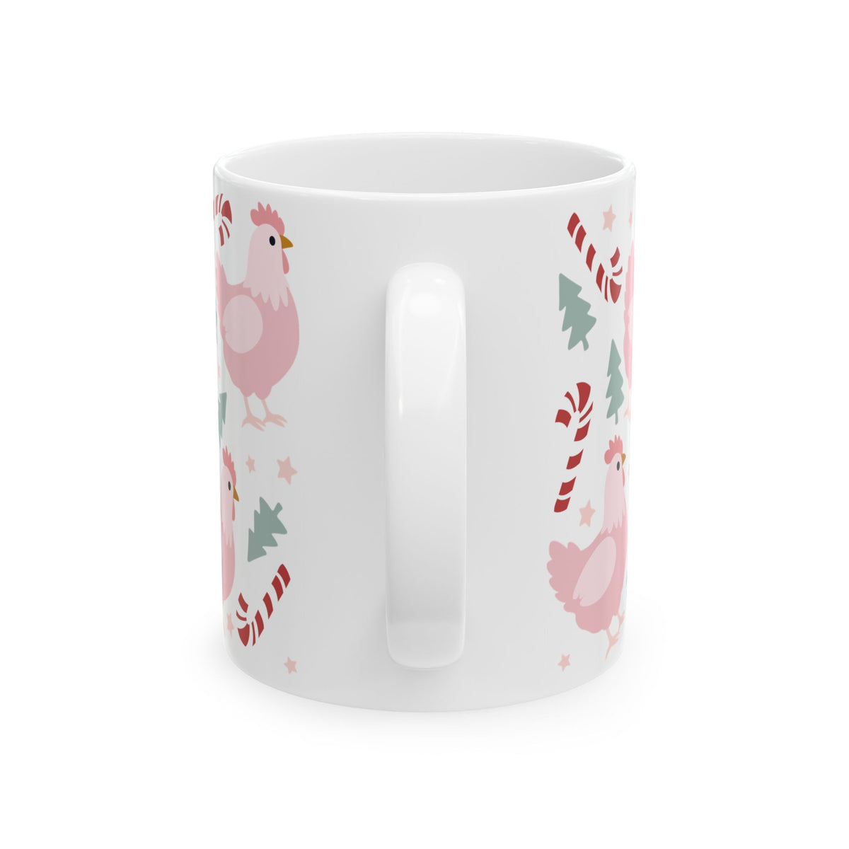 Christmas Chickens Ceramic Mug Coffee Cup (11oz & 15oz)