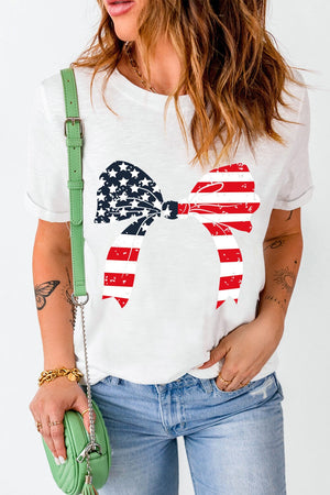 Bow Round Neck Short Sleeve T-Shirt - Sydney So Sweet