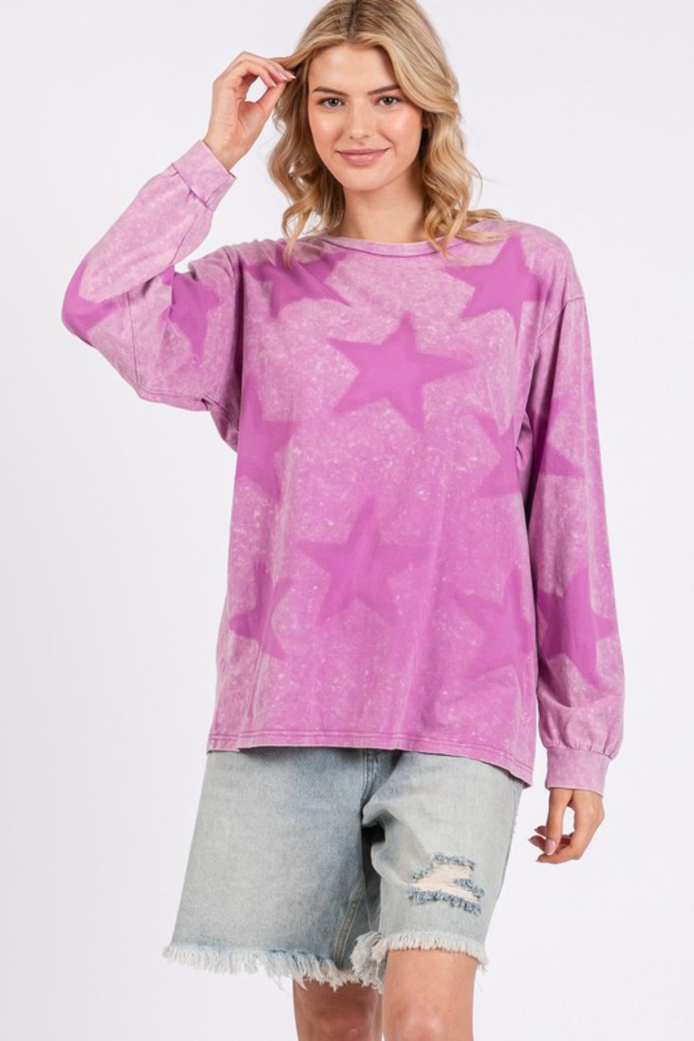 SAGE + FIG Mineral Wash Star Pattern T-Shirt - Sydney So Sweet