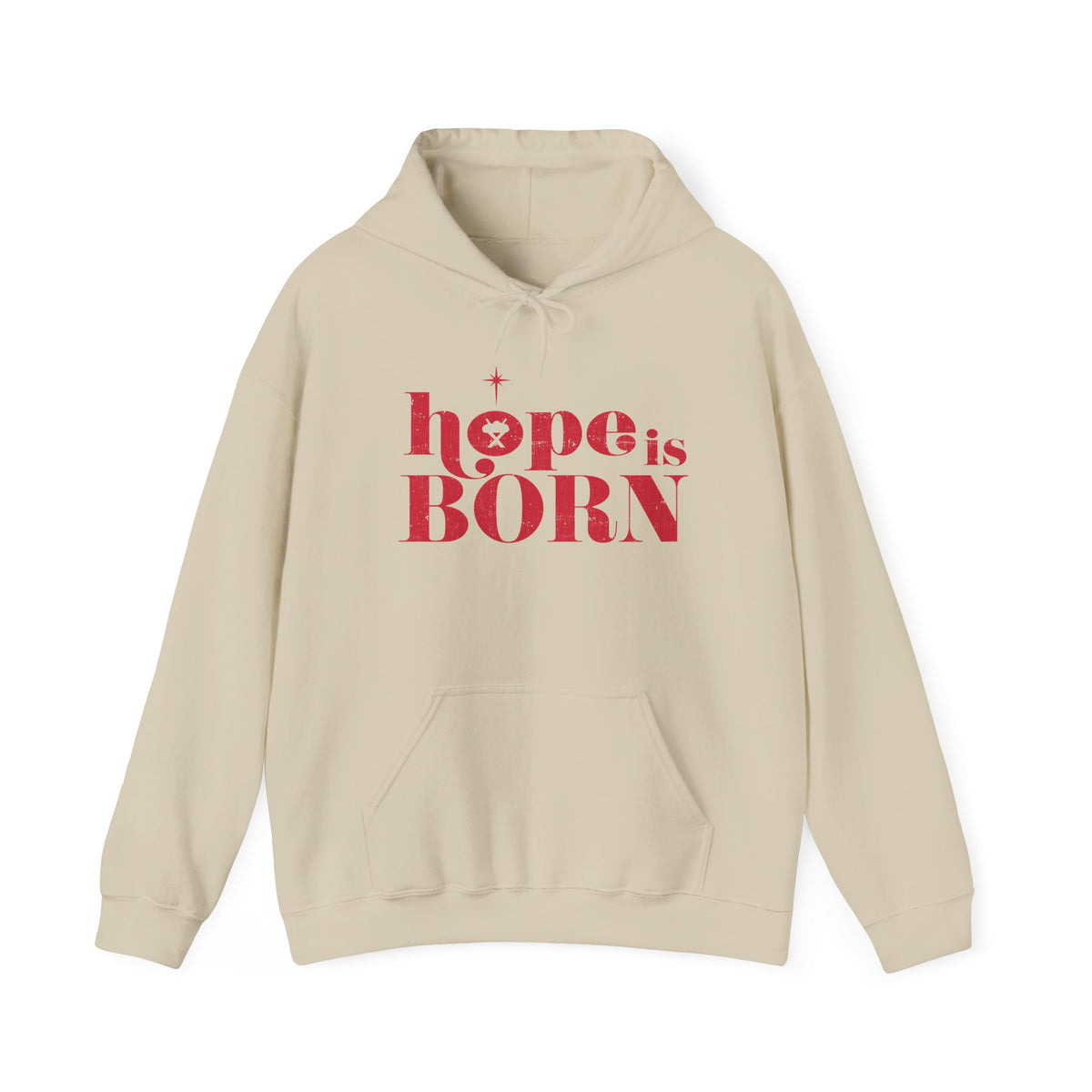 Hope Is Born Christmas Hoodie Christian Distressed Hooded Sweatshirt