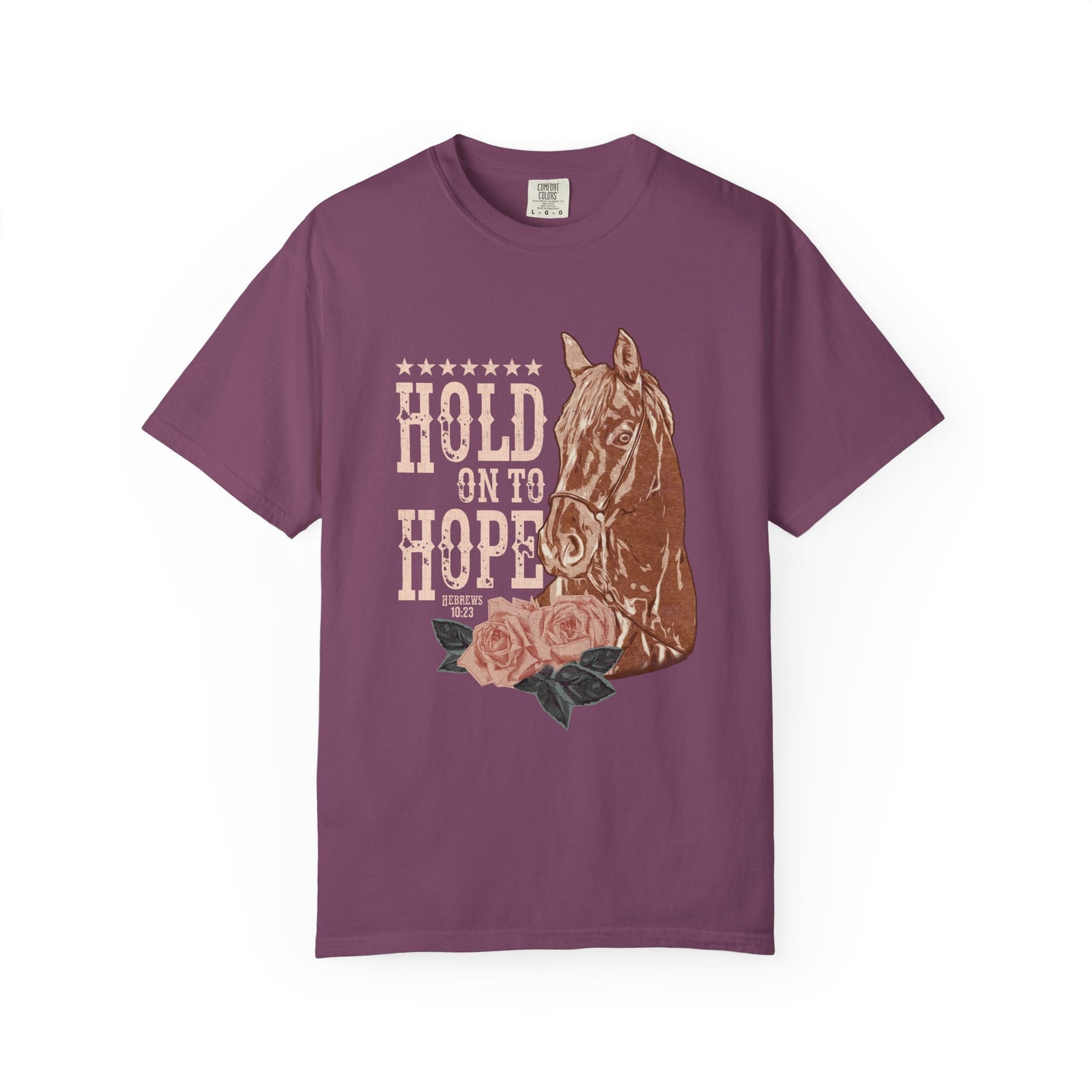 Hold On To Hope Horse T-Shirt Vintage Christian Distressed Graphic Tee