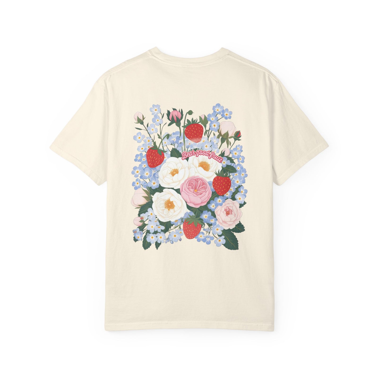 Bear Good Fruit John 15:5 Strawberry T-Shirt Christian Floral Bouquet Tee