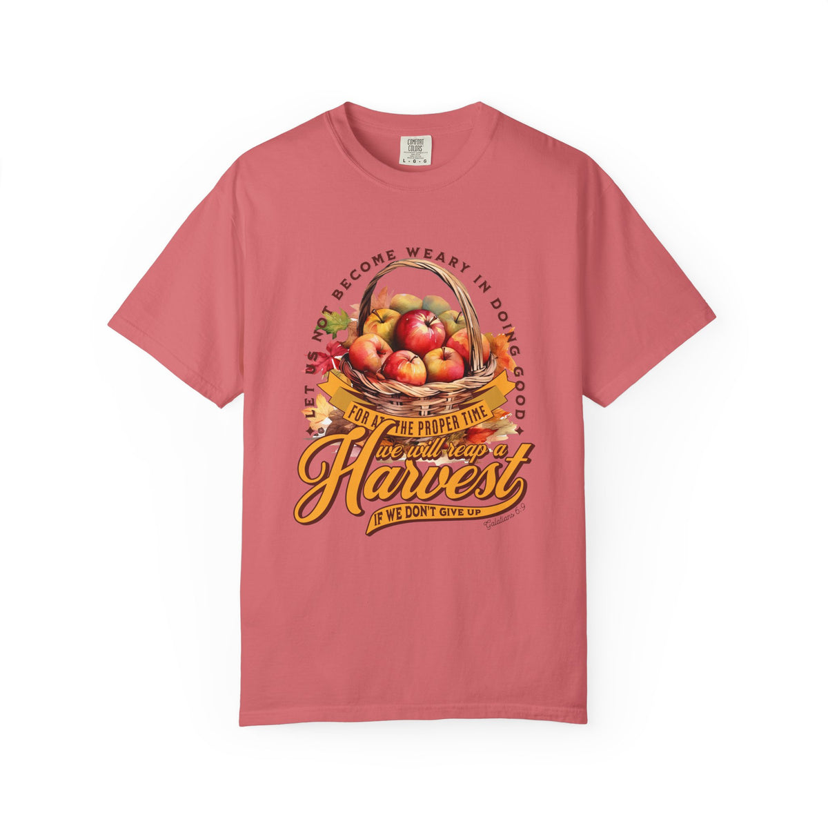 Let Us Not Become Weary Harvest Apples T-Shirt Christian Rustic Fall Tee