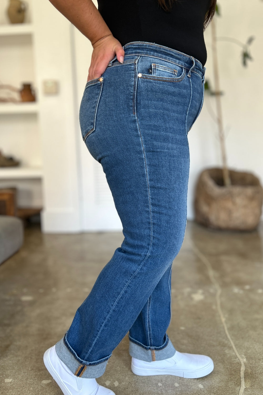 Judy Blue Full Size High Waist Front Seam Detail Straight Jeans - Sydney So Sweet