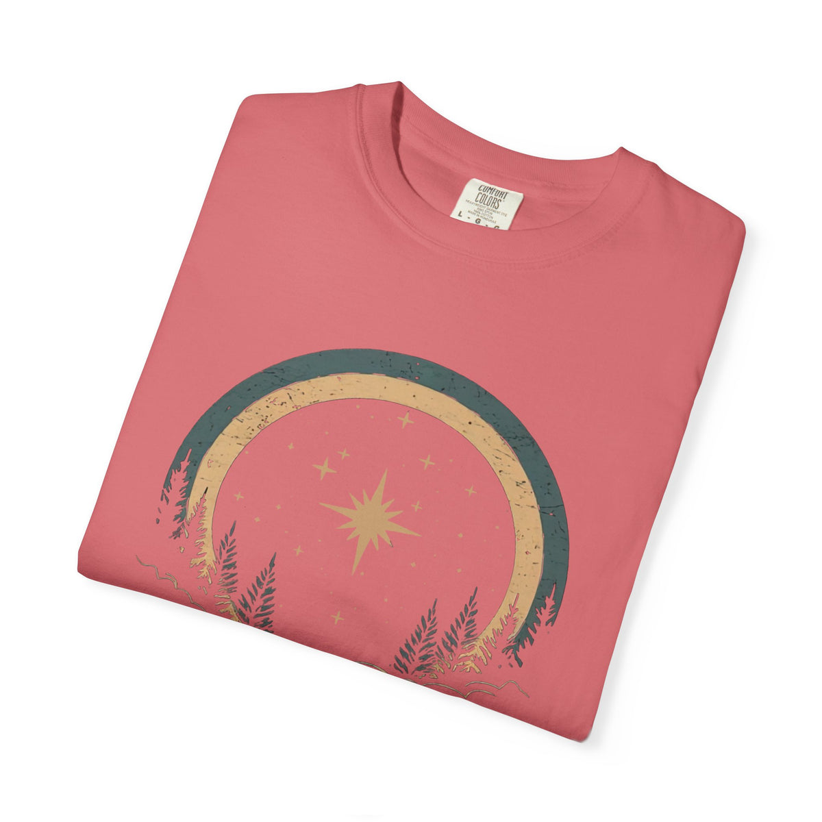 All Is Calm & Bright Christmas Eve Distressed T-Shirt Christian Graphic Tee