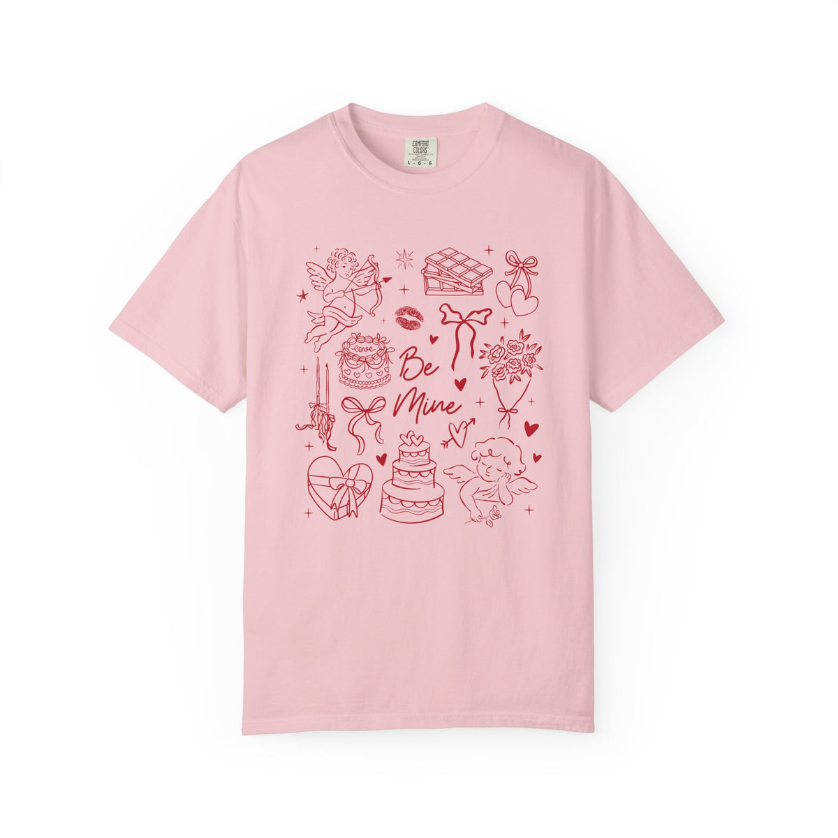 Be Mine Valentine's Day Doodles Cute Graphic Unisex Short Sleeve Tee