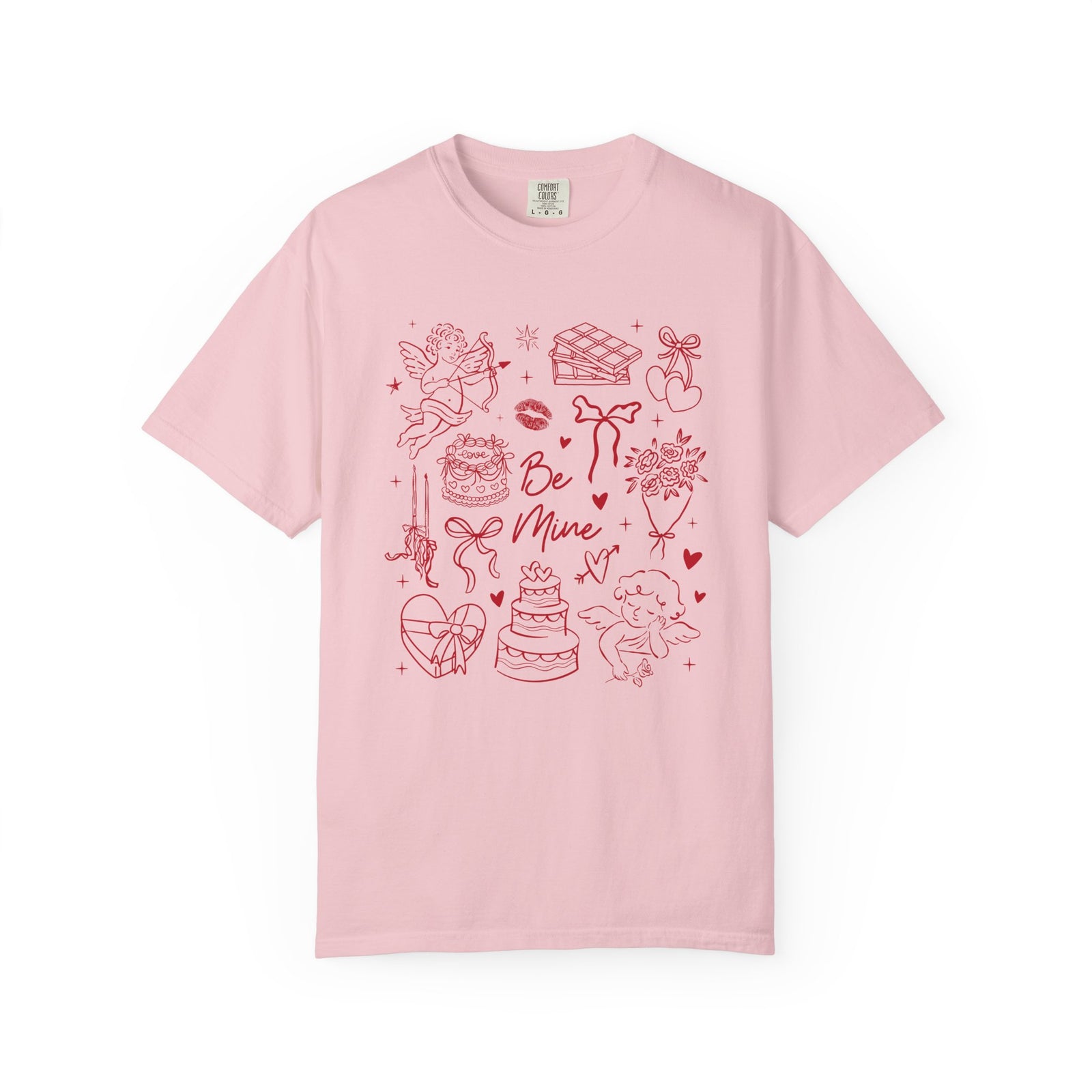 Be Mine Valentine's Day Doodles Cute Graphic Unisex Short Sleeve Tee