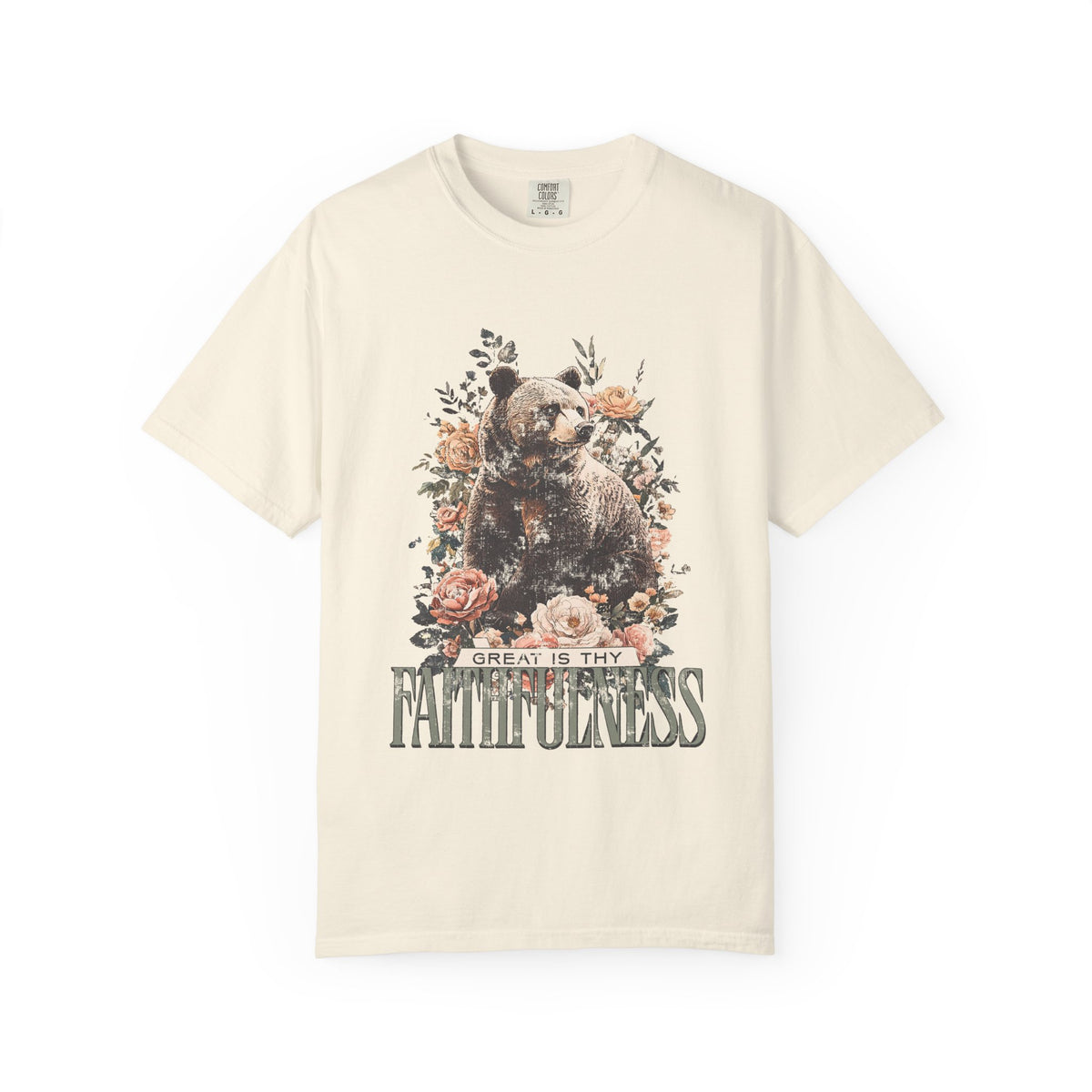 How Great is Thy Faithfulness T-Shirt Grizzly Bear Christian Distressed Tee