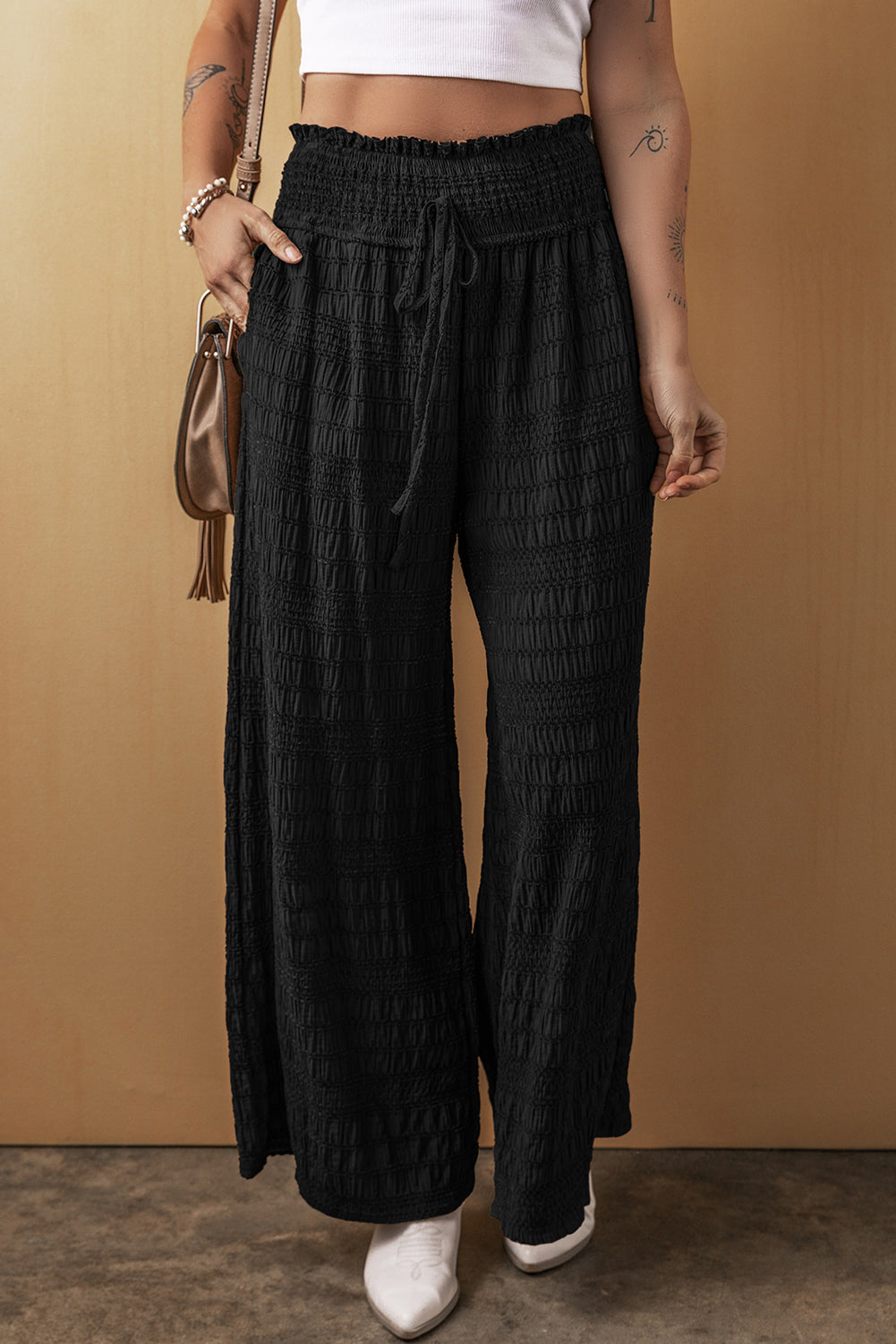 Women's Tied Wide Leg Pants - Sydney So Sweet