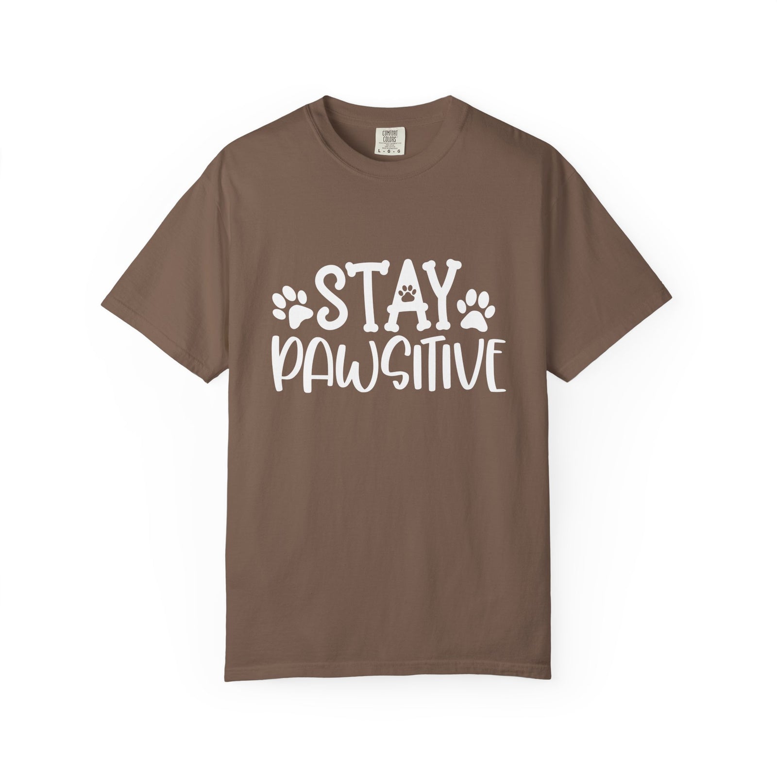 Stay Paw-sitive Paw Print T-Shirt Cute Dog Mom Graphic Tee