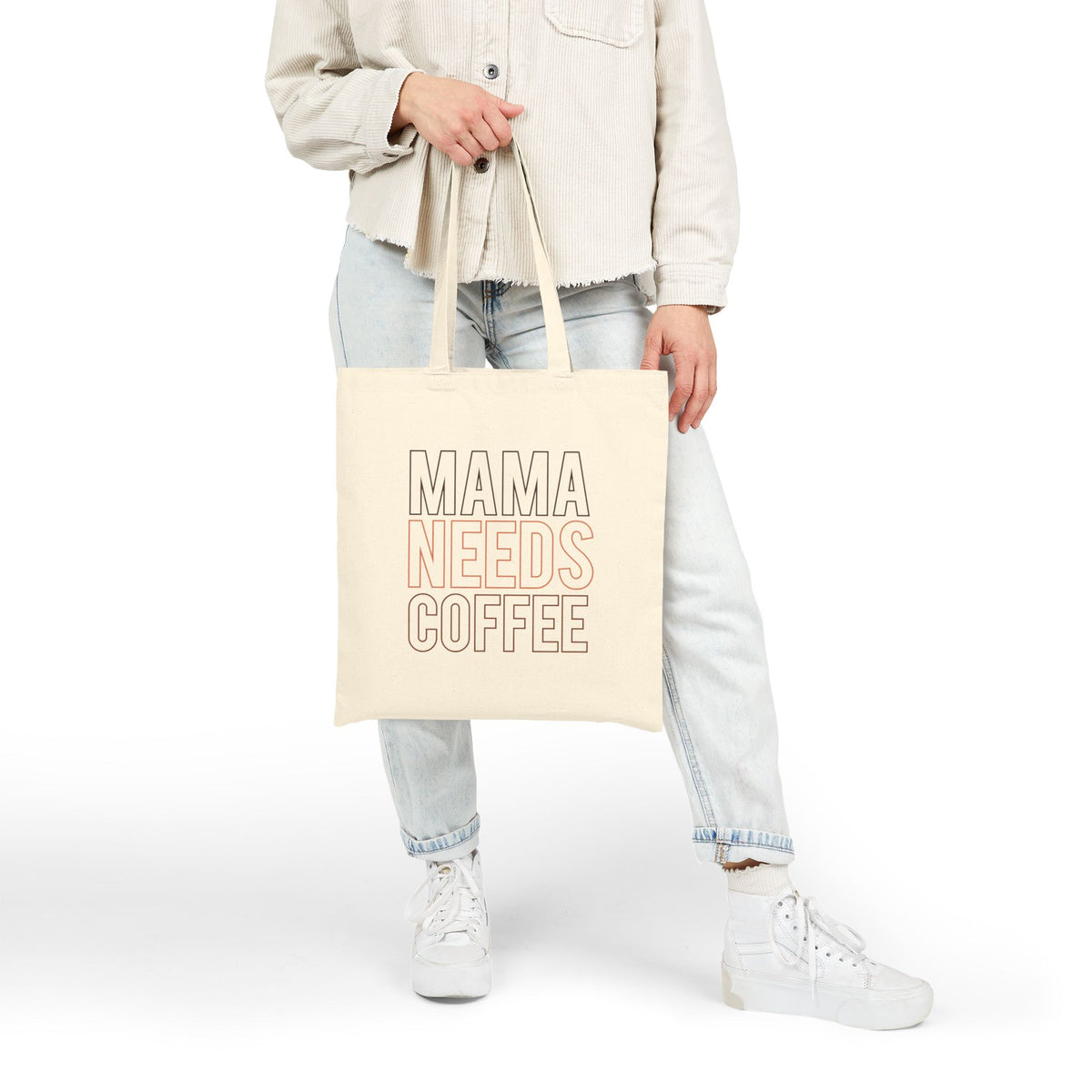 Mama Needs Coffee Cotton Canvas Tote Bag