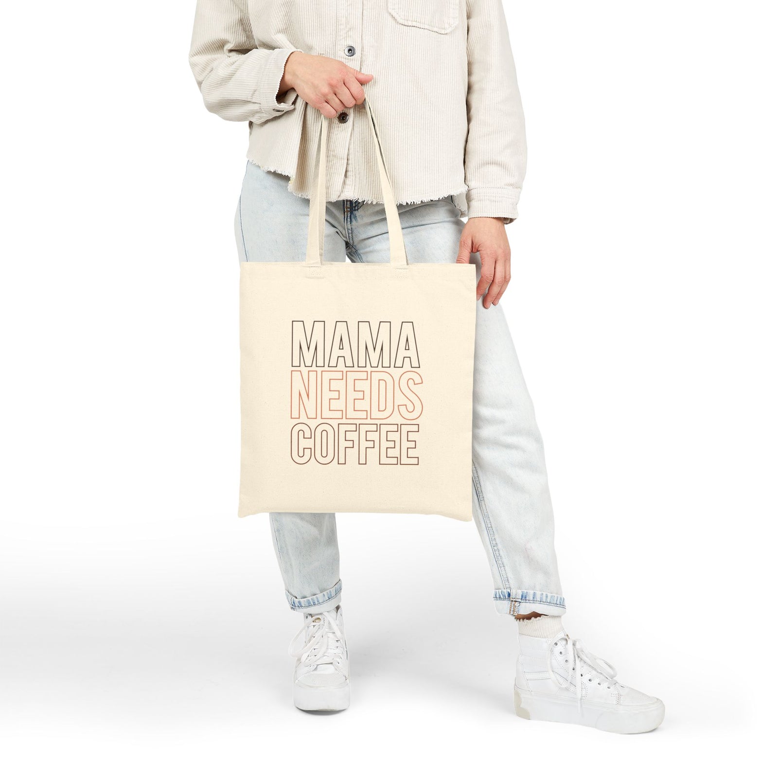 Mama Needs Coffee Cotton Canvas Tote Bag