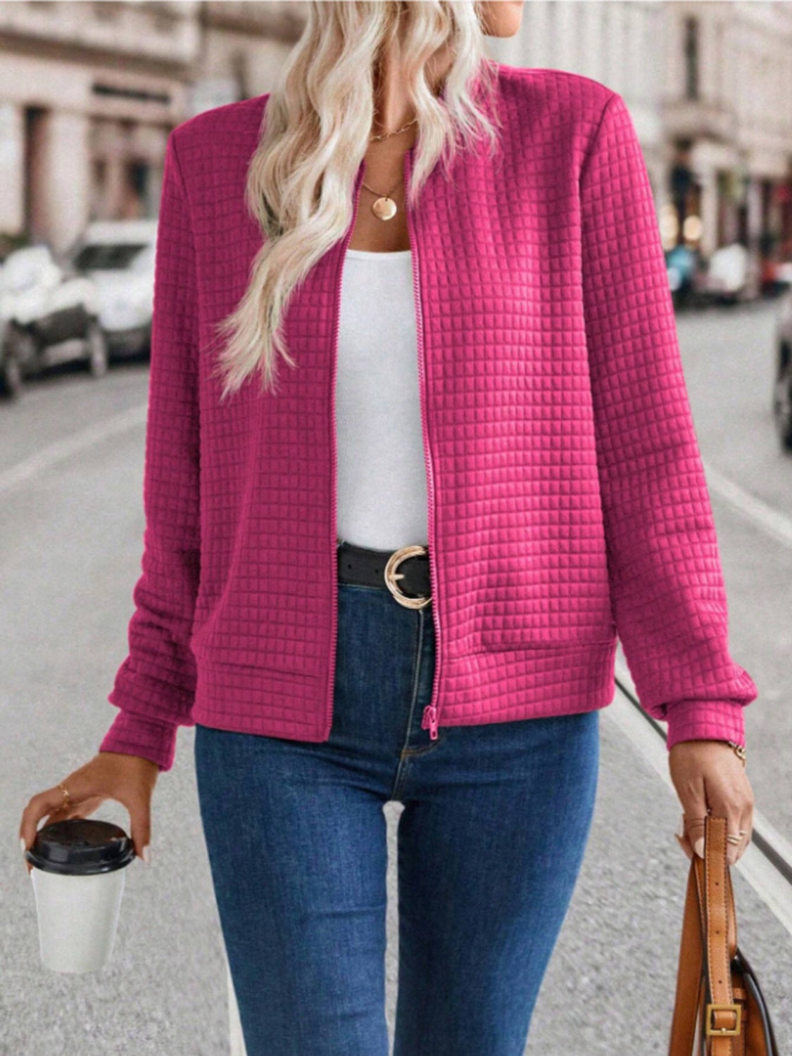 Zip Up Long Sleeve Jacket - Sydney So Sweet