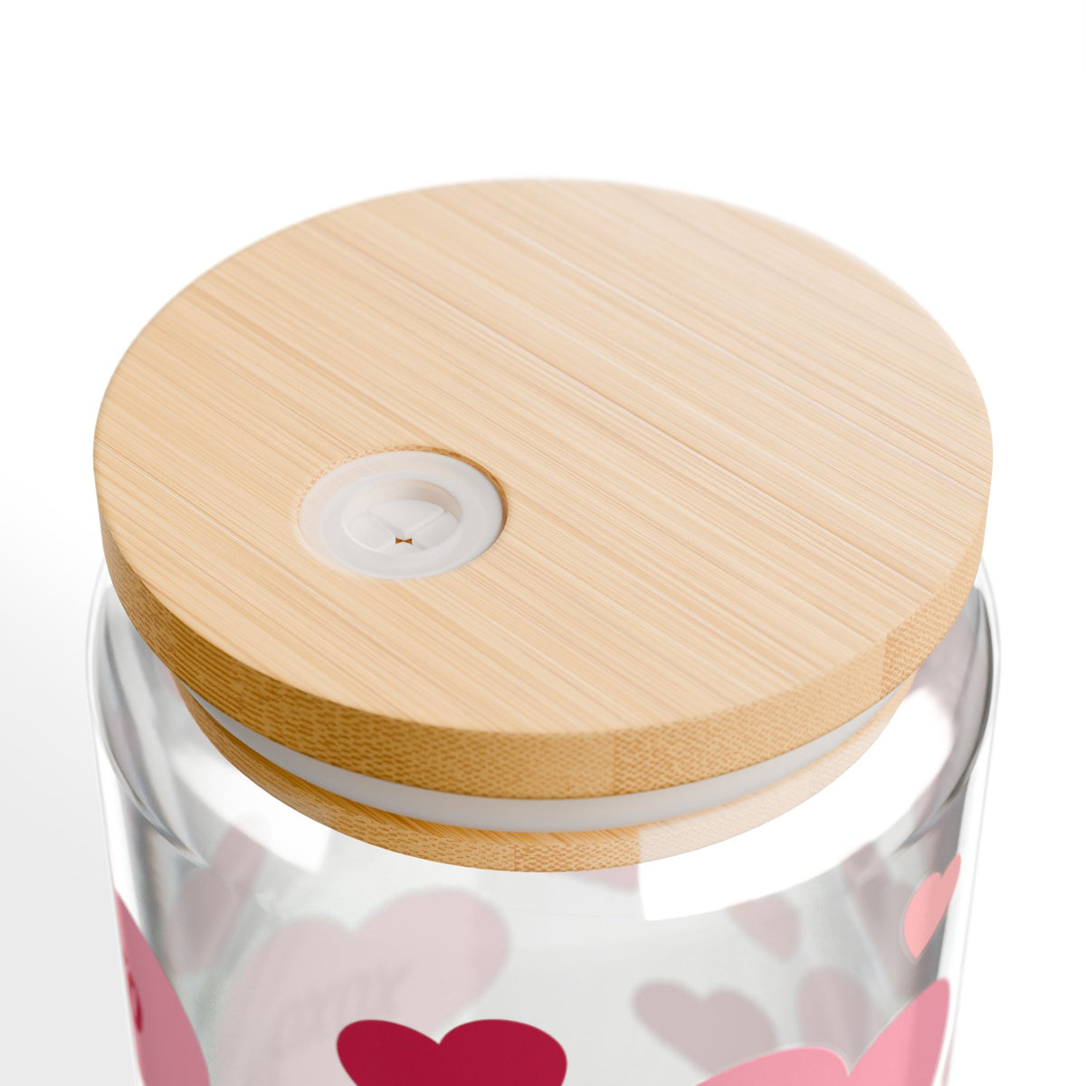 XOXO Hearts Tumbler Sipper Glass 16oz — Reusable Drink Jar with Lid & Straw - Sydney So Sweet