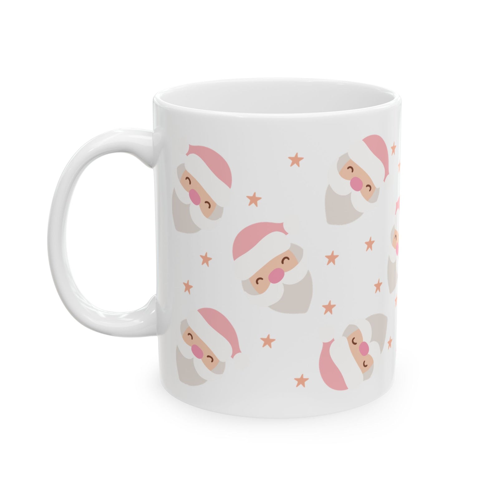 Pink Santa Claus Christmas Ceramic Mug Coffee Cup (11oz & 15oz)