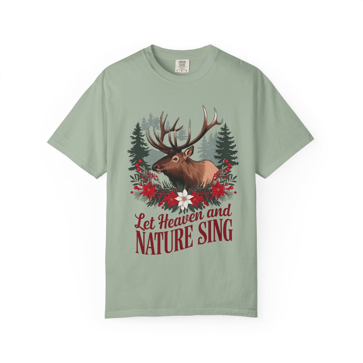 Let Heaven & Nature Sing Wilderness Christmas T-Shirt Christian Graphic Tee