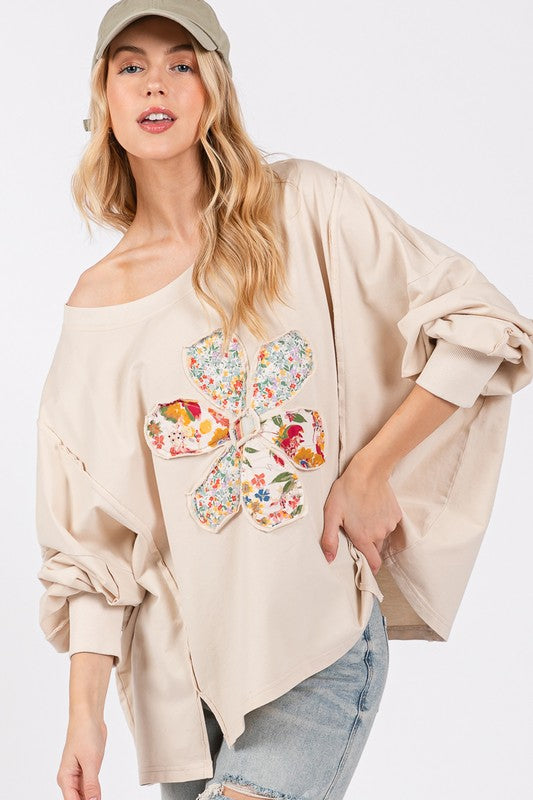 SAGE + FIG Flower Patch Dropped Shoulder Oversize Top - Sydney So Sweet