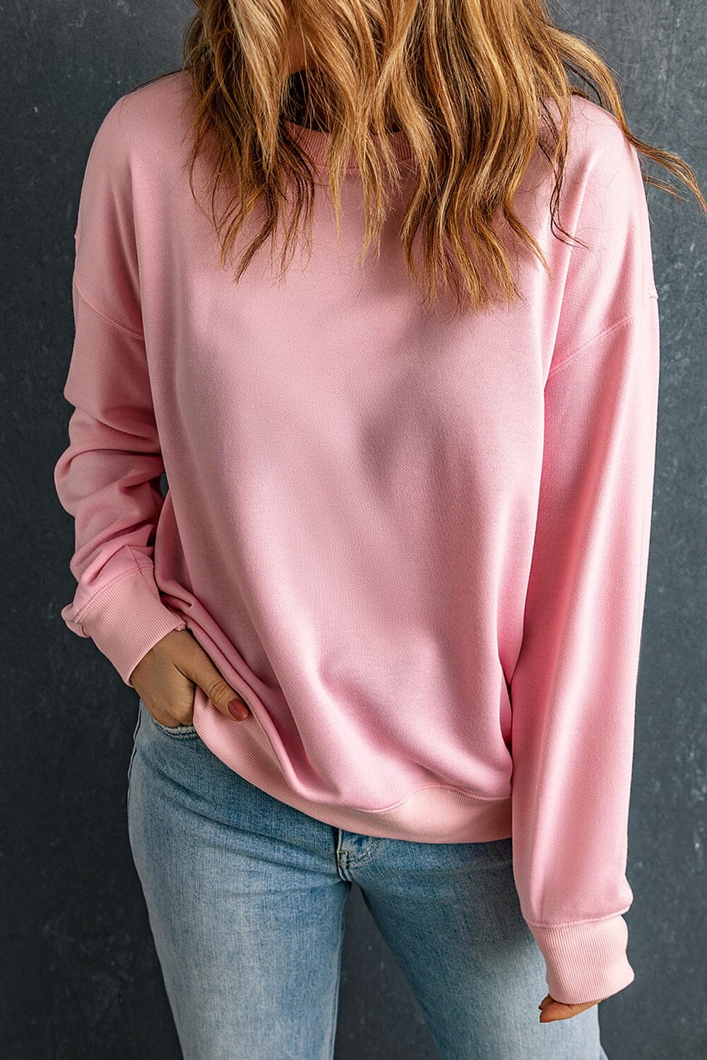 Round Neck Dropped Shoulder Sweatshirt - Sydney So Sweet