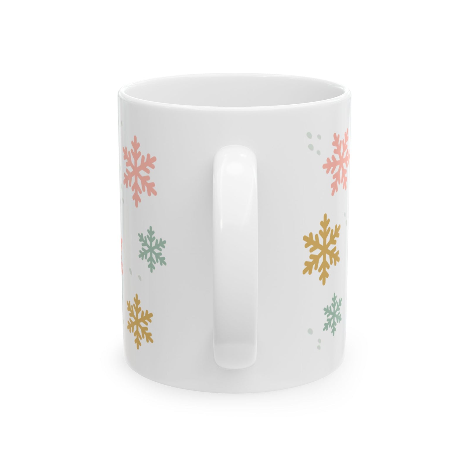 Pastel Snowflake Winter Christmas Ceramic Mug Coffee Cup (11oz & 15oz)