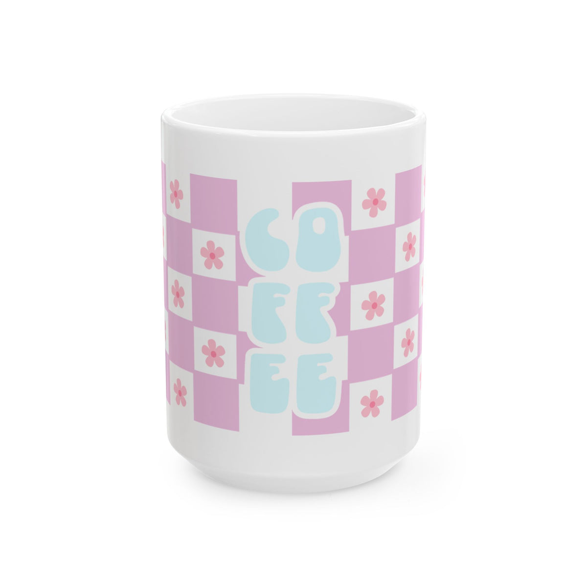 Coffee Checkerboard Cute Ceramic Mug Coffee Cup (11oz & 15oz) - Sydney So Sweet