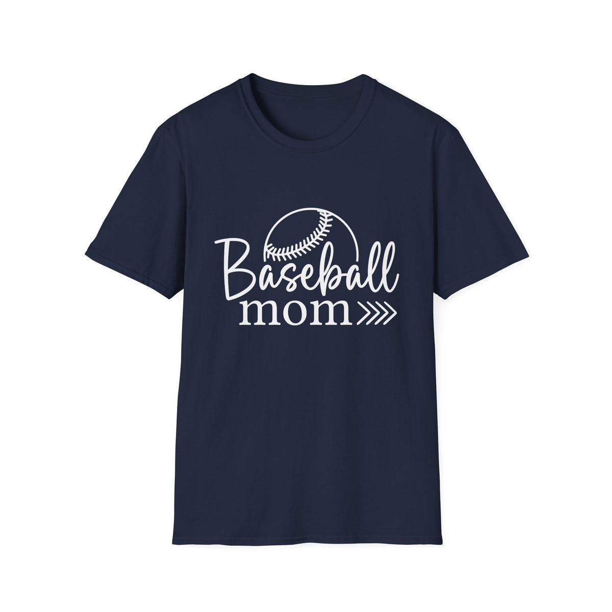 Baseball Mom Classic Graphic T-Shirt Cute Sports Mom Tee (12 Team Colors)