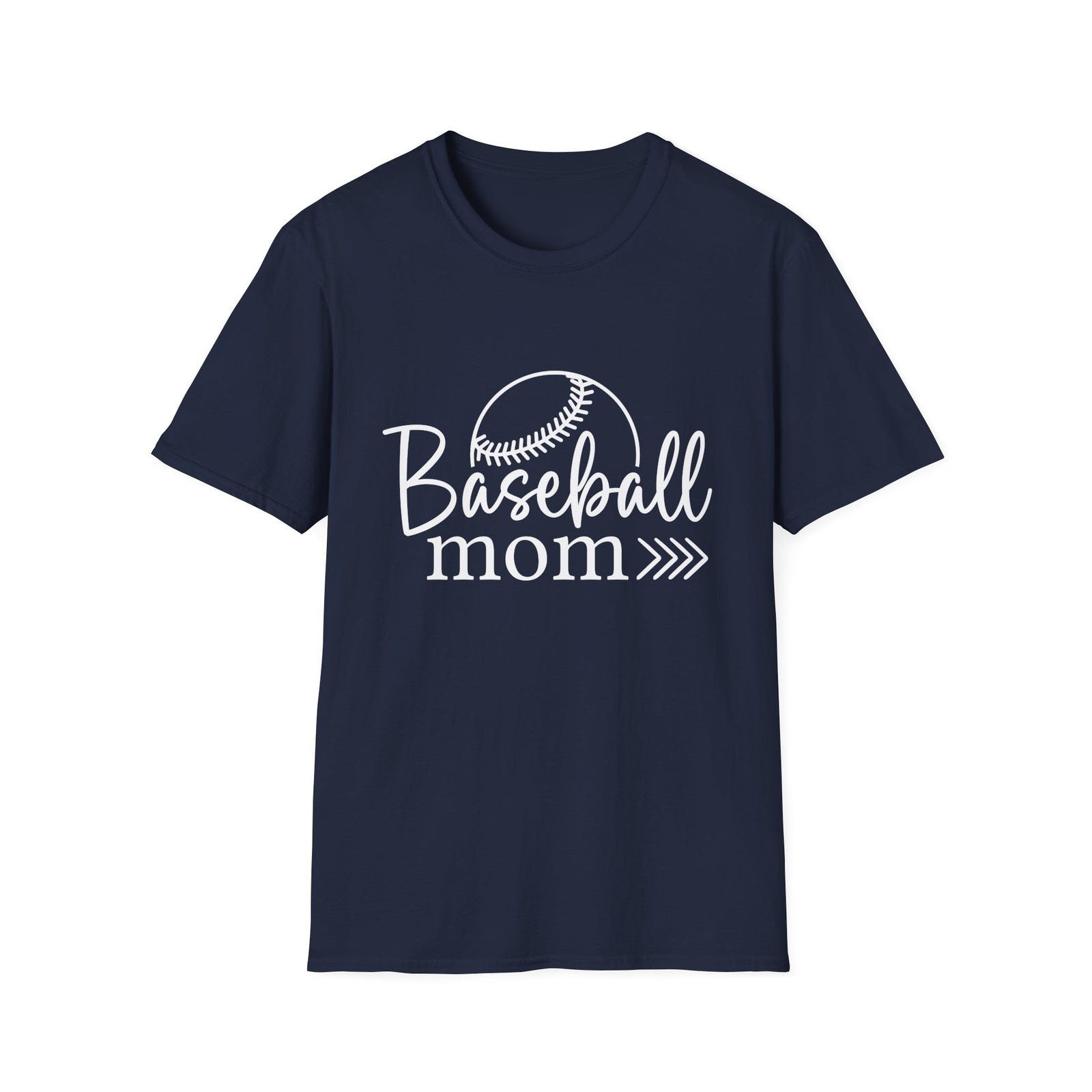 Baseball Mom Classic Graphic T-Shirt Cute Sports Mom Tee (12 Team Colors)