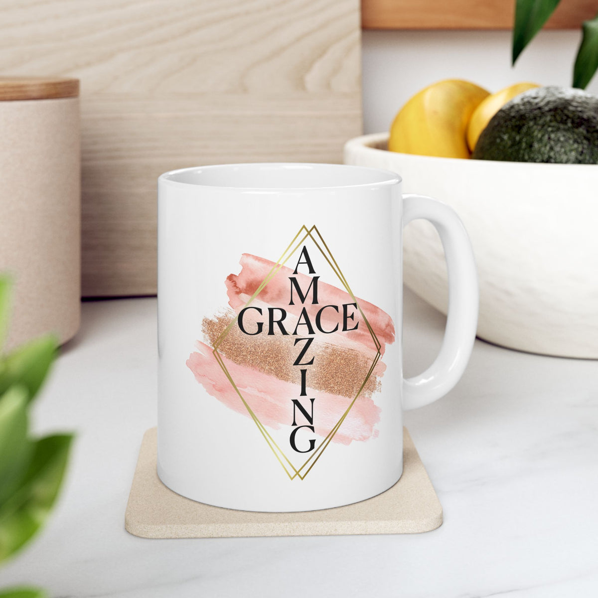 Amazing Grace Christian Mug — Pink Watercolor Coffee Cup (11oz, 15oz) - Sydney So Sweet