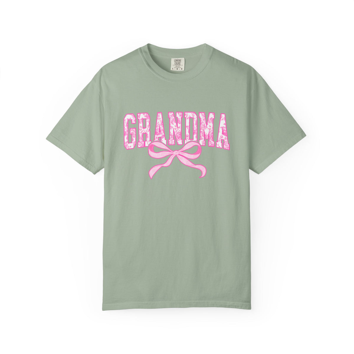 Grandma Coquette Pink Toile Bow T-Shirt Cute Grandmother Graphic Tee