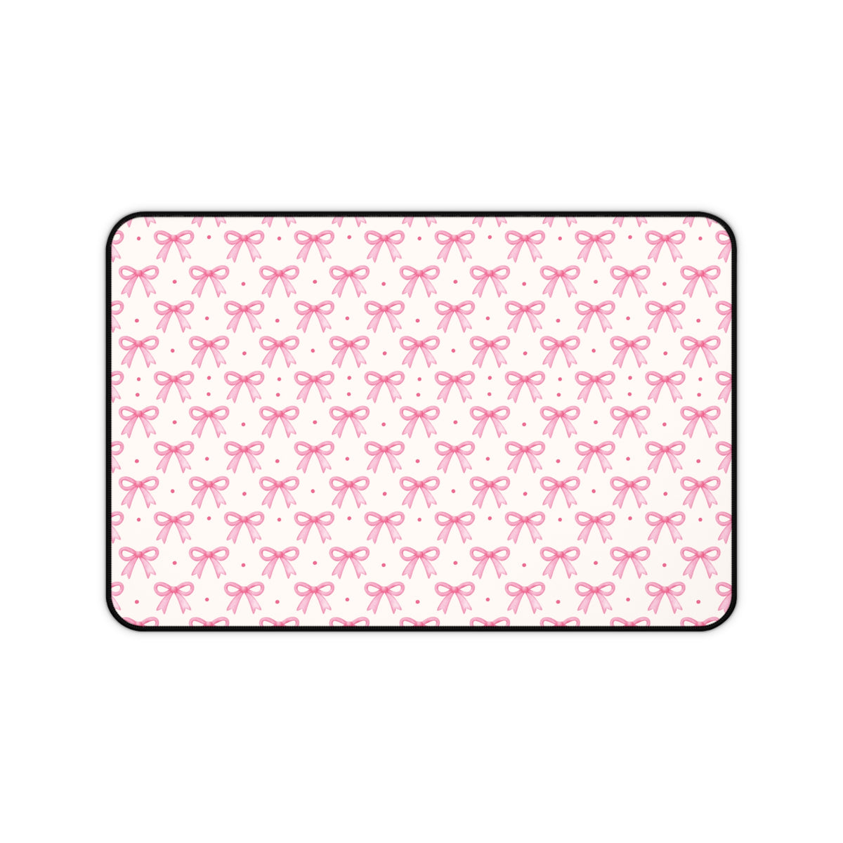 Coquette Bow Desk Mat - Hot Pink & Dot Design for Home Office Decor - Sydney So Sweet