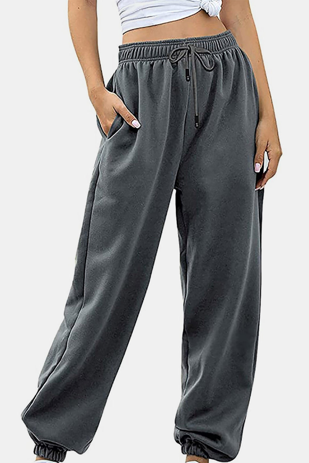 Elastic Waist Joggers with Pockets - Sydney So Sweet