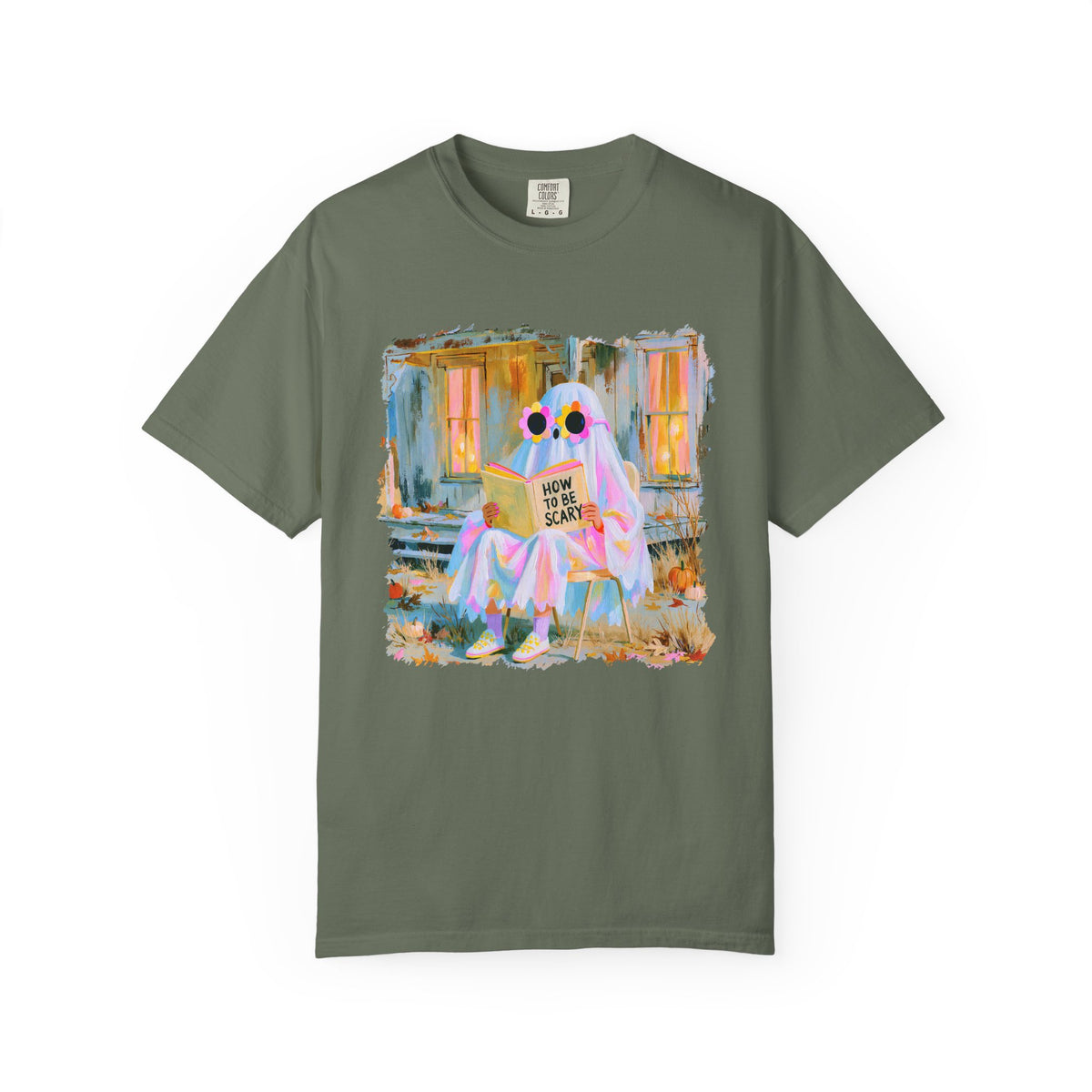 How to Be Scary Ghost Book T-Shirt Pastel Retro Spooky Halloween Graphic Tee