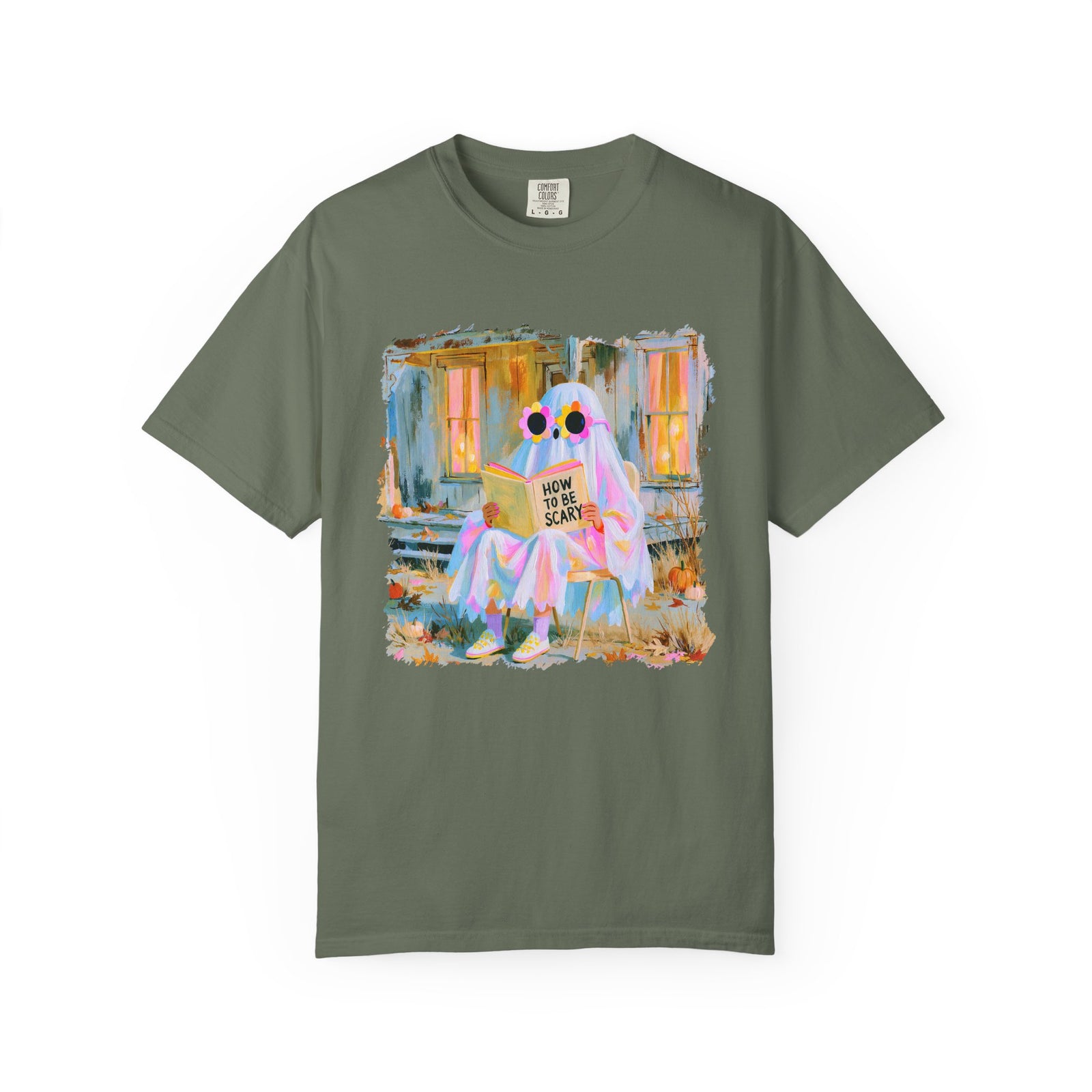 How to Be Scary Ghost Book T-Shirt Pastel Retro Spooky Halloween Graphic Tee