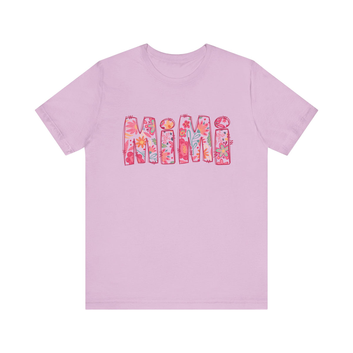 Mimi Boho Pink Floral Graphic T‑Shirt Flower Pattern Grandmother Tee
