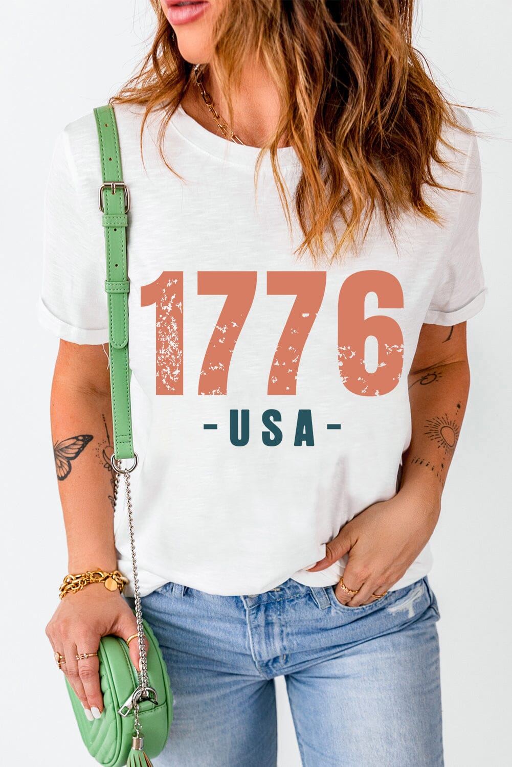 1776 USA Patriotic Women&#39;s Graphic Short Sleeve T-Shirt - Sydney So Sweet