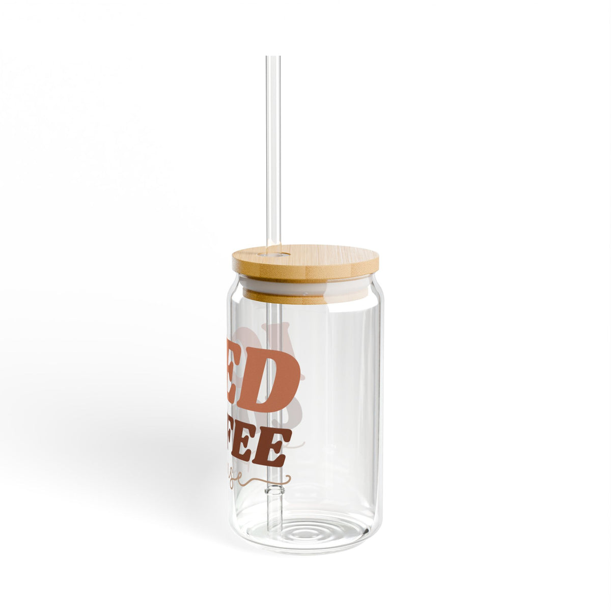 Iced Coffee Please Sipper Glass 16oz Reusable Drink Jar with Lid & Straw