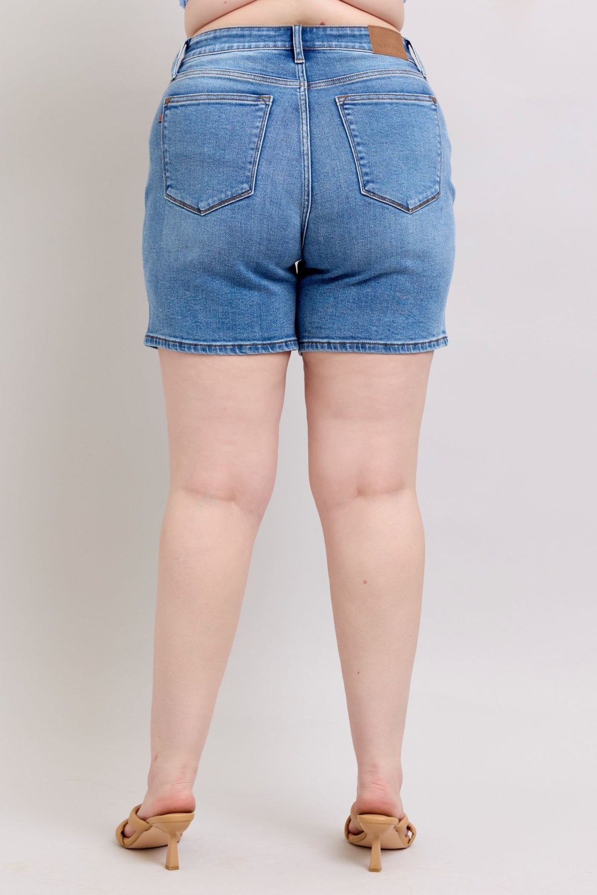 Judy Blue Full Size 2 Button Denim Shorts with Pockets Plus Size - Sydney So Sweet