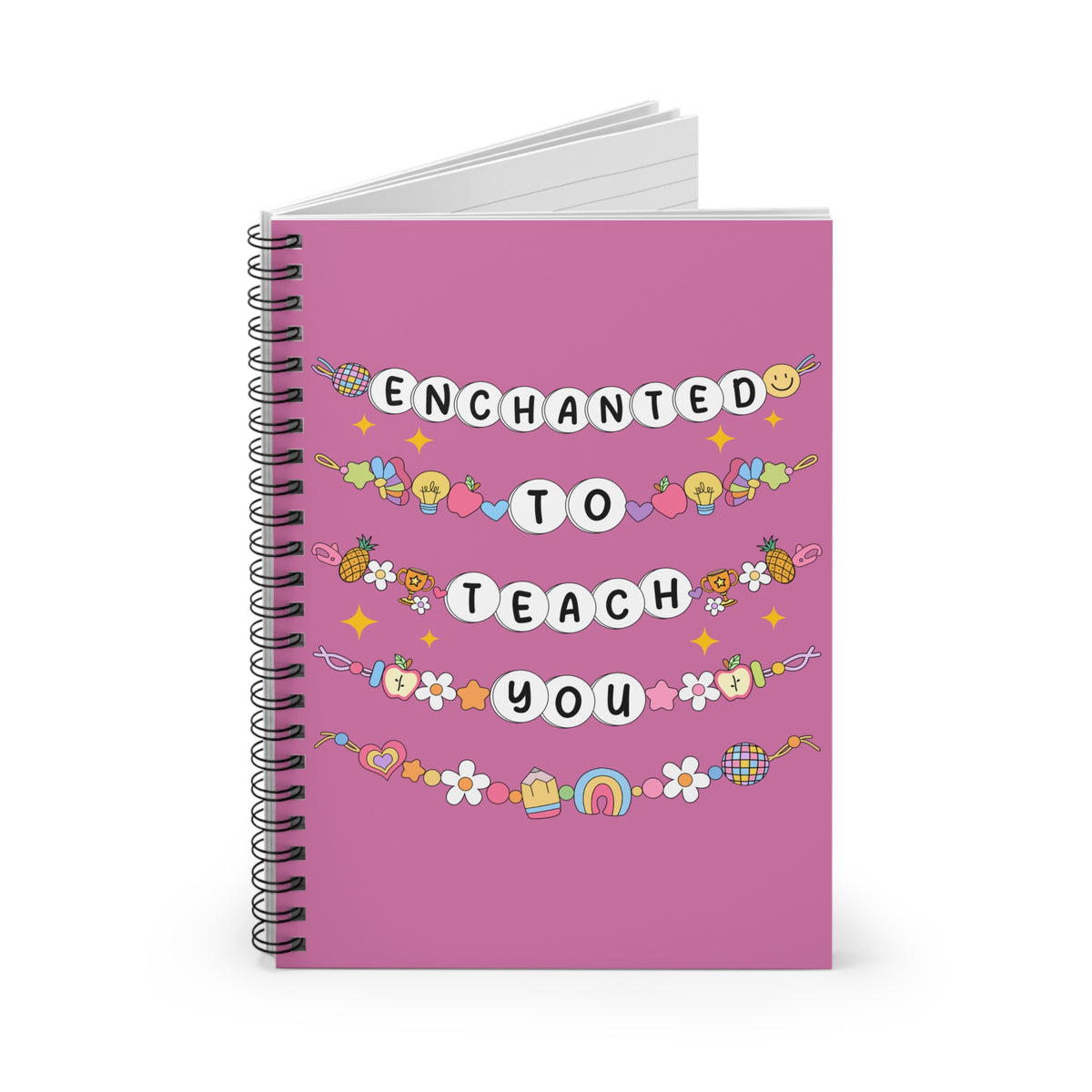 Enchanted to Teach You Spiral Notebook Cute Teacher Gift Pink Ruled Journal