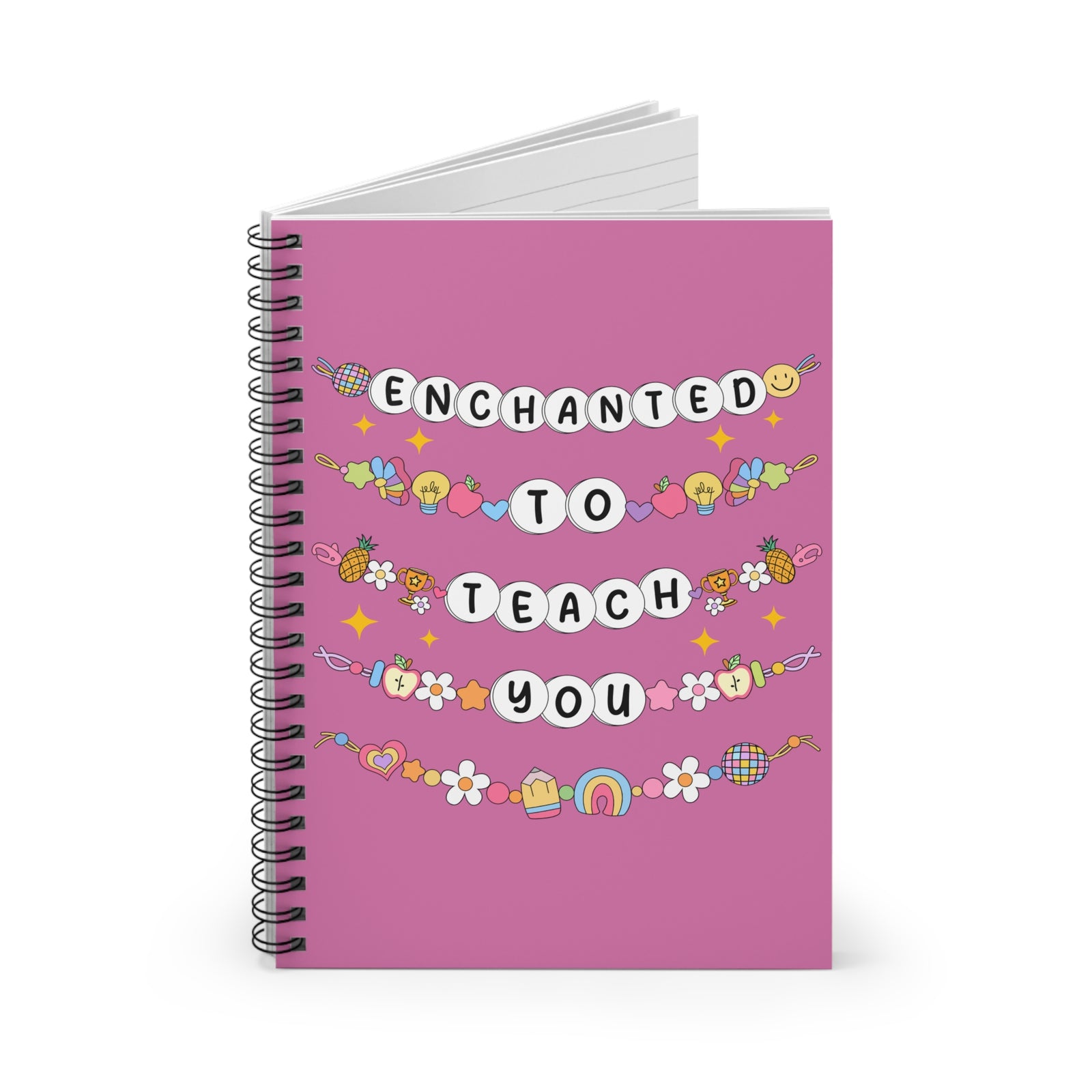 Enchanted to Teach You Spiral Notebook Cute Teacher Gift Pink Ruled Journal