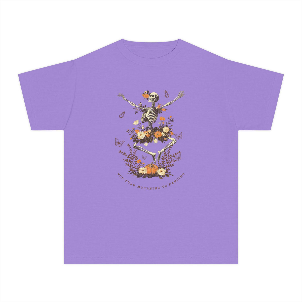 You Turn Mourning into Dancing T-Shirt Dancing Skeleton Halloween Kids Christian Tee