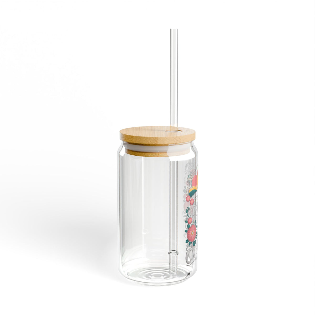 His Perfect Love Could Not be Overcome Christian Sipper Glass 16oz Reusable Drink Jar with Lid & Straw
