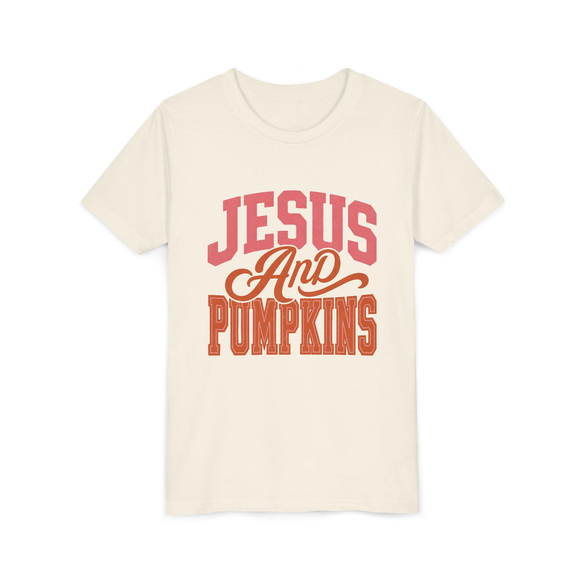 Jesus And Pumpkins Tee Fall Kids Christian Graphic T-Shirt