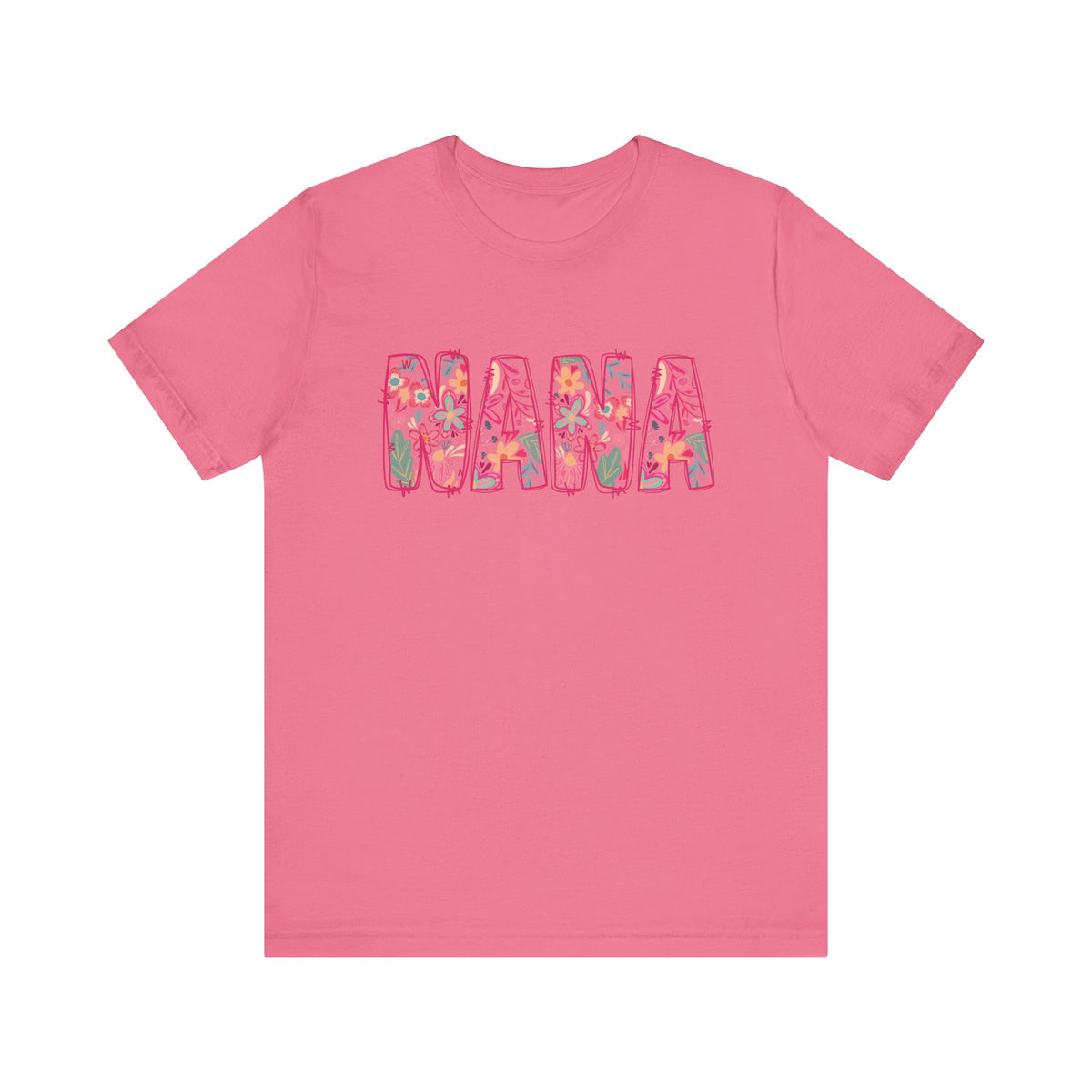 Nana Boho Pink Floral Graphic T‑Shirt Flower Pattern Grandmother Tee